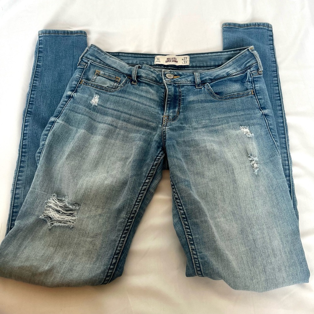 Hollister Light Blue Distressed Skinny Jeans